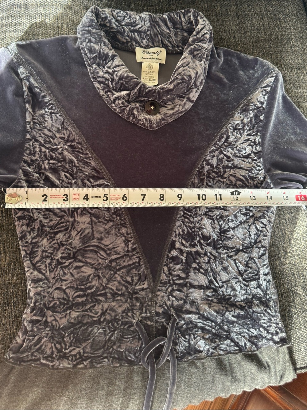 Vintage Cheerly Charcoal Velvet & Pleated Maxi Dress - Picture 7 of 7